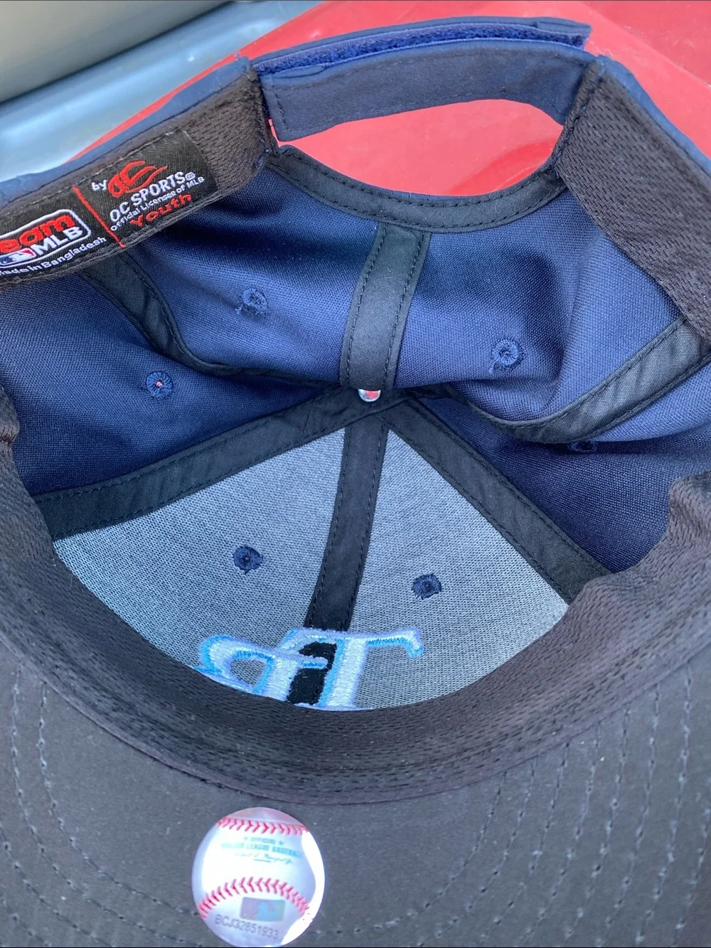 Kids Navy Blue TB Logo Baseball Cap